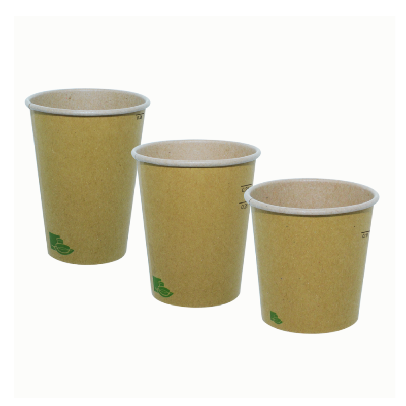 Bicchieri Bio in cartone kraft avana (50 pezzi)