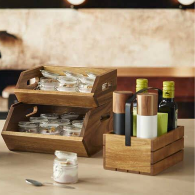 Cassettina in Acacia Con Manico