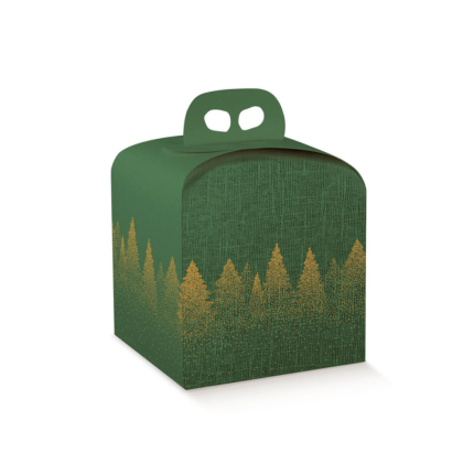 Scatole Portapanettone con Manico green forest 1kg