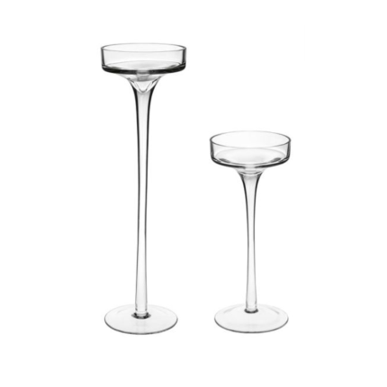 Portacandela in Vetro con Gambo