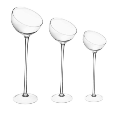 Coppa in Vetro Taglio Obliquo con Gambo