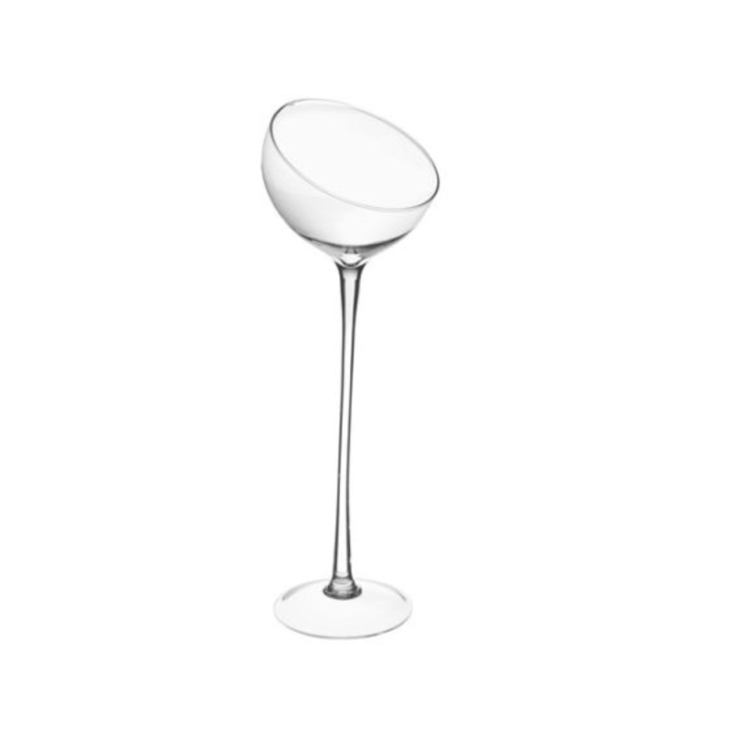 Coppa in Vetro Taglio Obliquo con Gambo Media