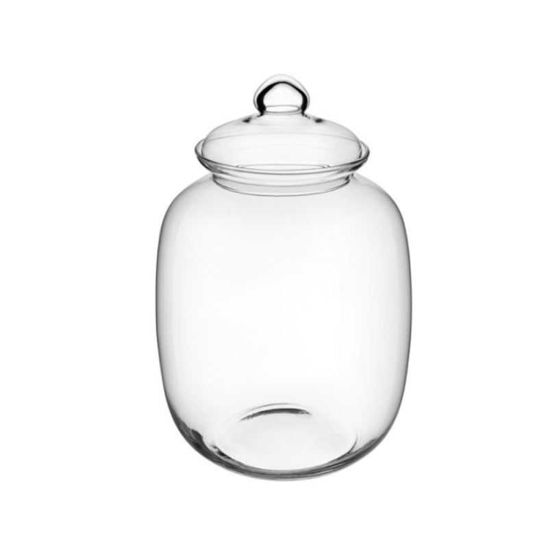 Vaso in Vetro con Coperchio Alto
