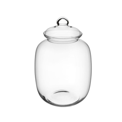 Vaso in Vetro con Coperchio Alto