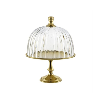 Alzata Oro con Coperchio Bassa