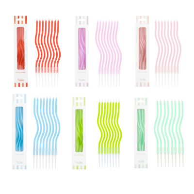 Candeline Lunghe Curly (8 Pezzi)
