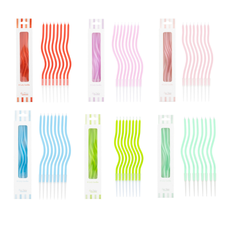 Candeline Lunghe Curly (8 Pezzi)