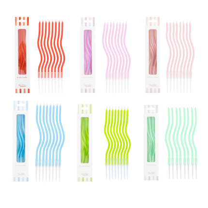 Candeline Lunghe Curly (8 Pezzi)