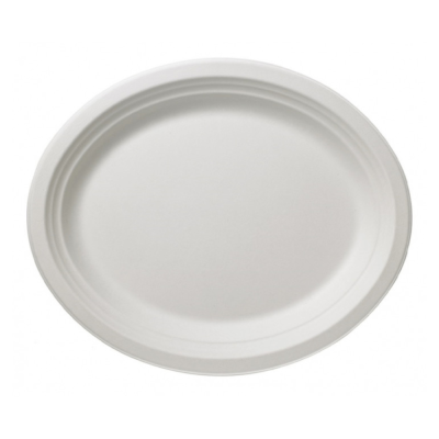 Piatti Ovali in Polpa di Cellulosa (50 Pezzi)