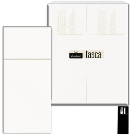 Tovaglioli Portaposate in Carta Secco Bianco (50 Pezzi)