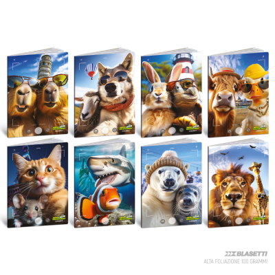 Mani Quaderno Quadretti Animal Selfie 100gr