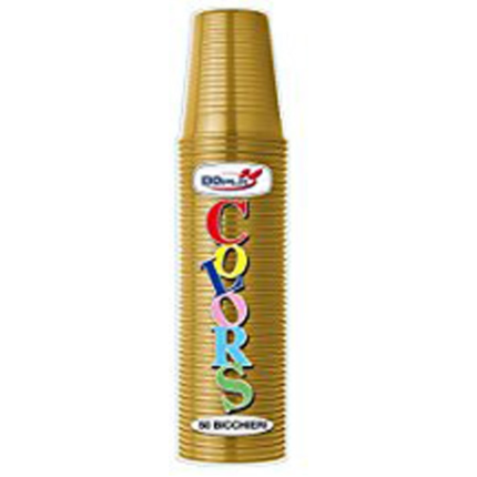 Bicchieri di Plastica Oro (50 Pezzi)