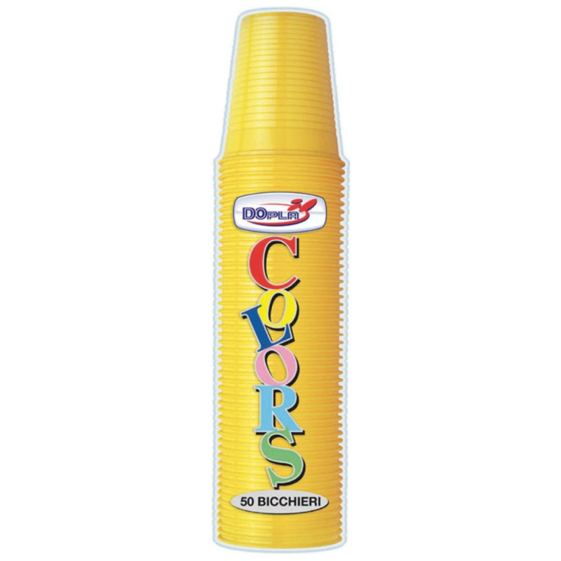 Bicchieri di Plastica Gialli (50 Pezzi)