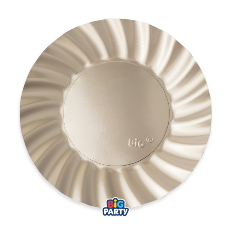 Piatto Wavy Metal Champagne (6 Pezzi)