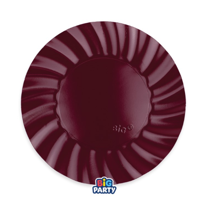 Piatto Wavy Metal Borgogna (6 Pezzi)