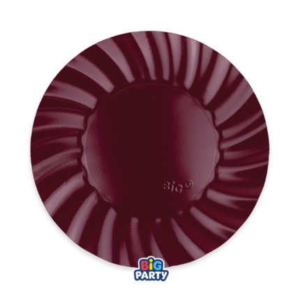 Piatto Wavy Metal Borgogna (6 Pezzi)