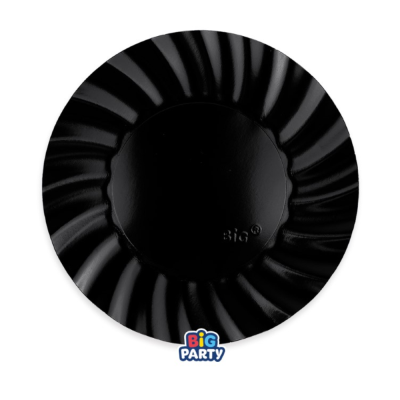 Piatto Wavy Metal Nero (6 Pezzi)