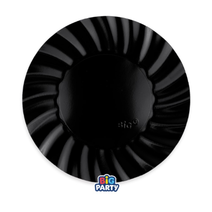 Piatto Wavy Metal Nero (6 Pezzi)