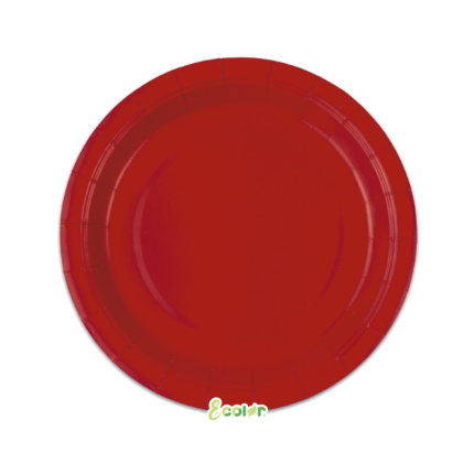 Piatti Ecolor in Cartoncino Rosso (25 Pezzi)