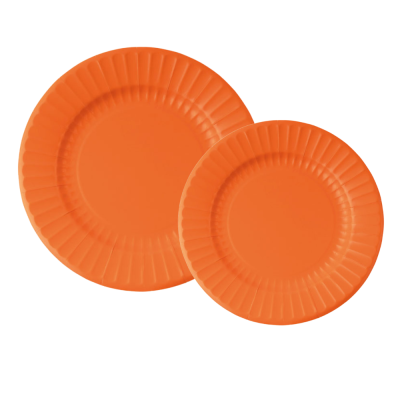 Piatti in Carta Pastel Arancio (8 Pezzi)