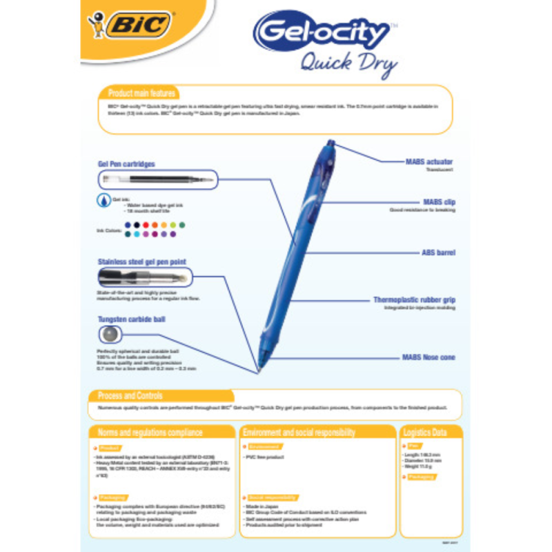 Penna bic gel-ocity colorate