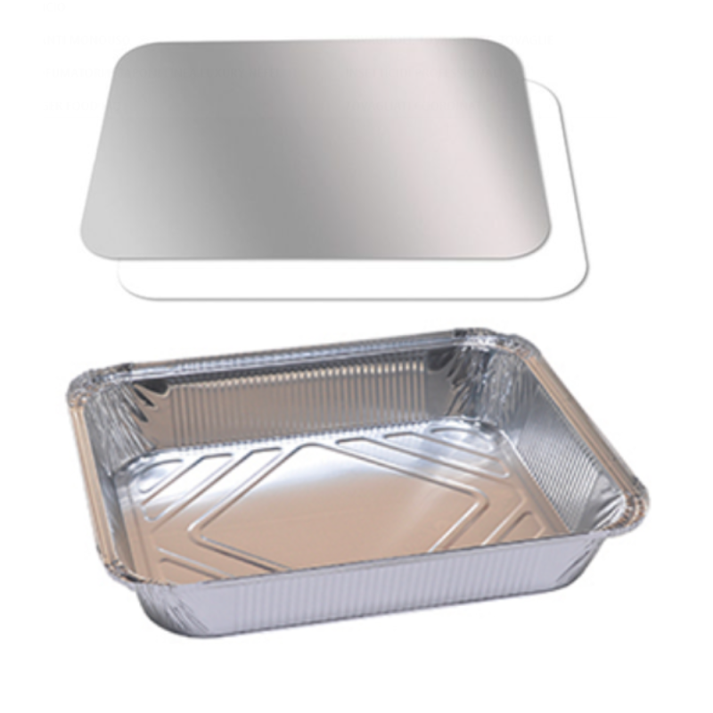 Vaschette 8 porzioni in alluminio con coperchio (2 pezzi)