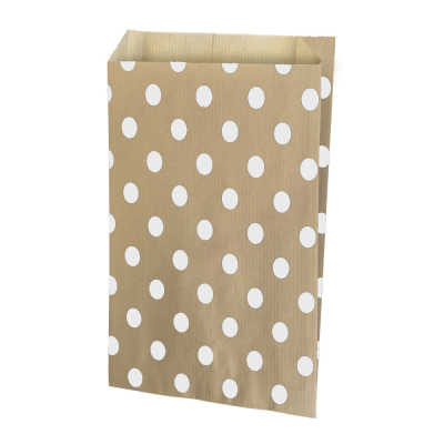 Buste in carta patinata avana con pois bianchi