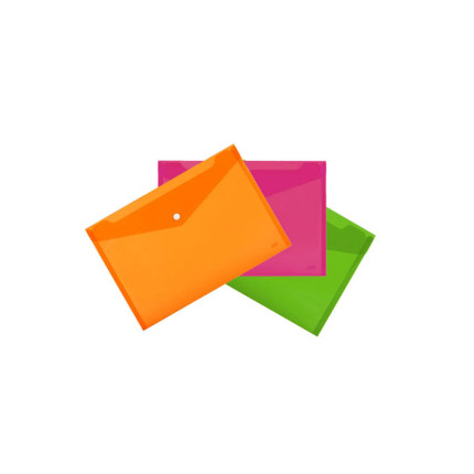 Buste A4 Fluo con Bottone (3 Pezzi)