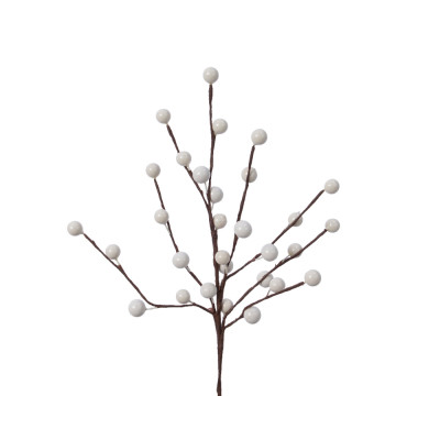 Pick bacche decorative bianche 26cm