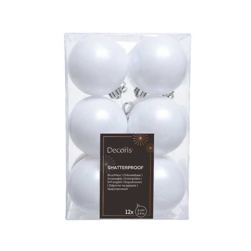 Palline di natale in plastica 6cm (12 pezzi)