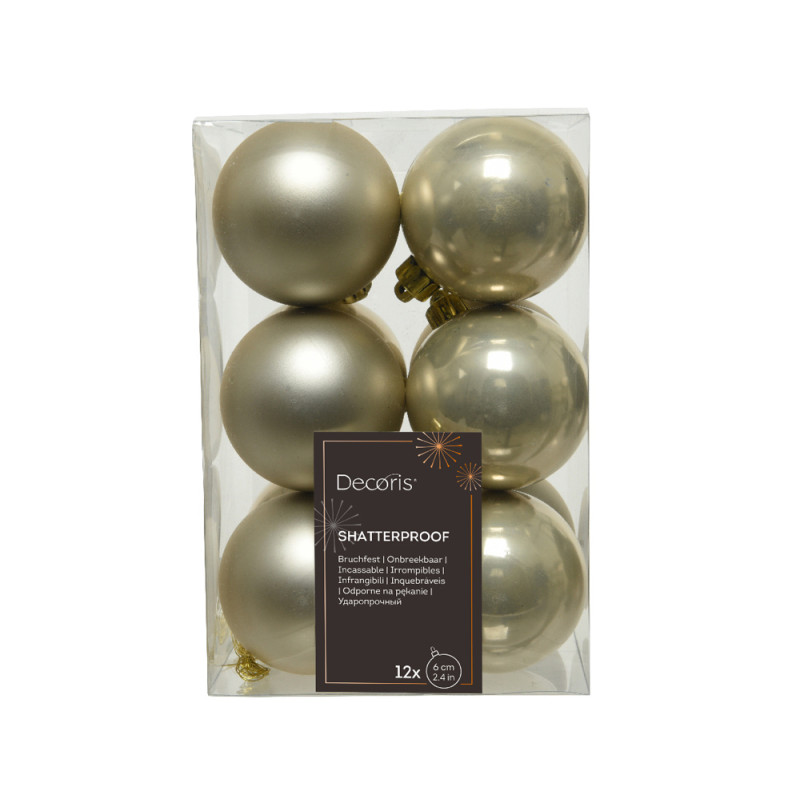 Palline di natale in plastica 6cm (12 pezzi)