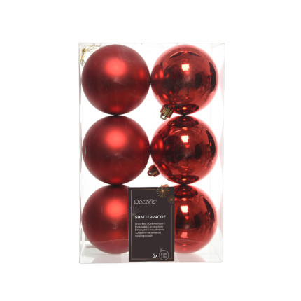 Palline per Albero di Natale 8cm (6 pezzi)