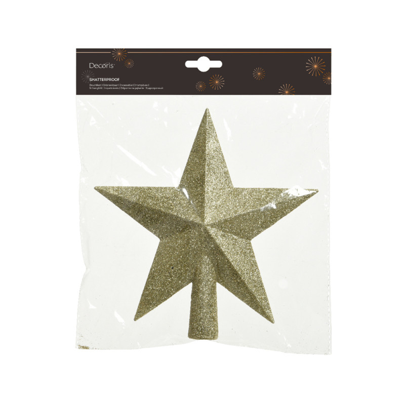 Puntale a Forma di Stella Oro Glitterata