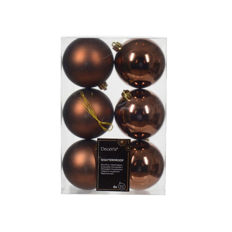 Palline per Albero di Natale 8cm (6 pezzi)
