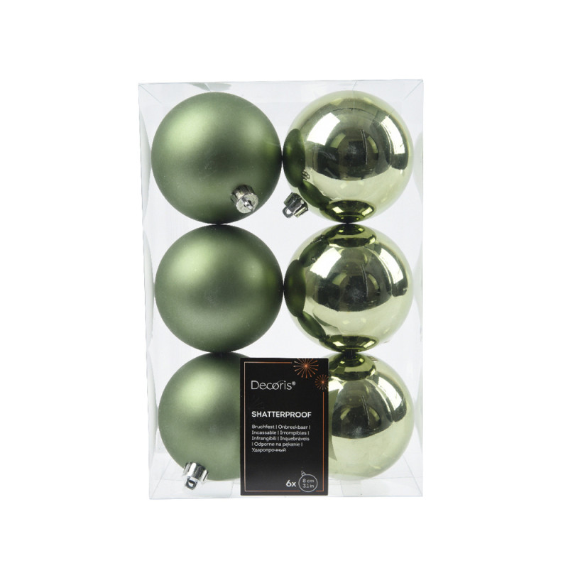 Palline per Albero di Natale 8cm (6 pezzi)