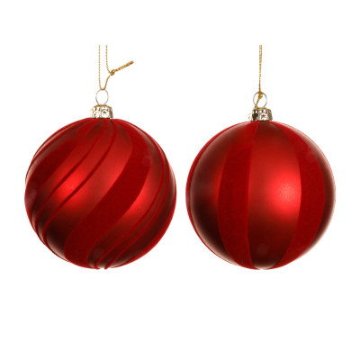 Sfera Torchon Rossa Opaca 8cm