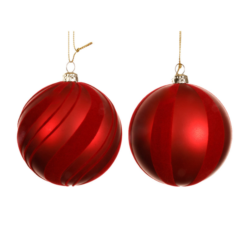 Sfera Torchon Rossa Opaca 8cm