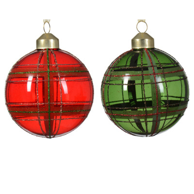 Pallina di Natale Scozzese in Vetro 8cm