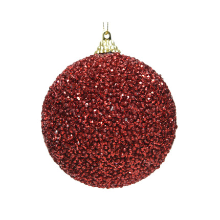 Sfera con perlina rossa  8cm