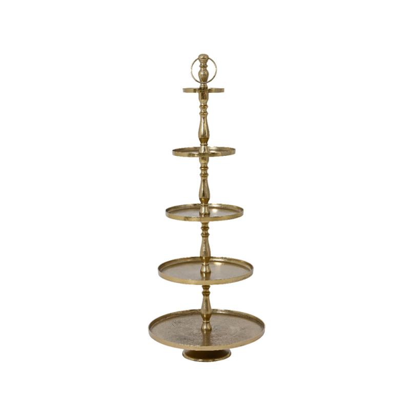 Alzata con Ripiani 139cm - Oro e Argento