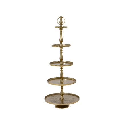 Alzata con Ripiani 139cm - Oro e Argento