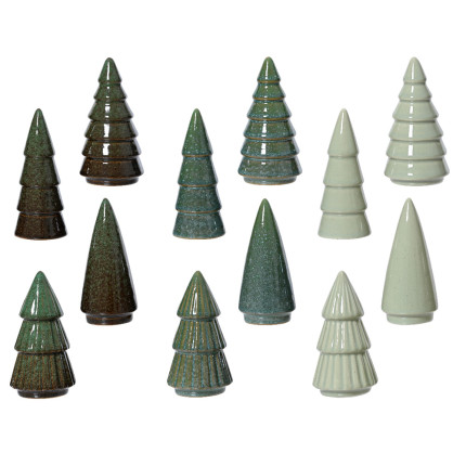 Alberello in Porcellana Verde Decorativo 10cm