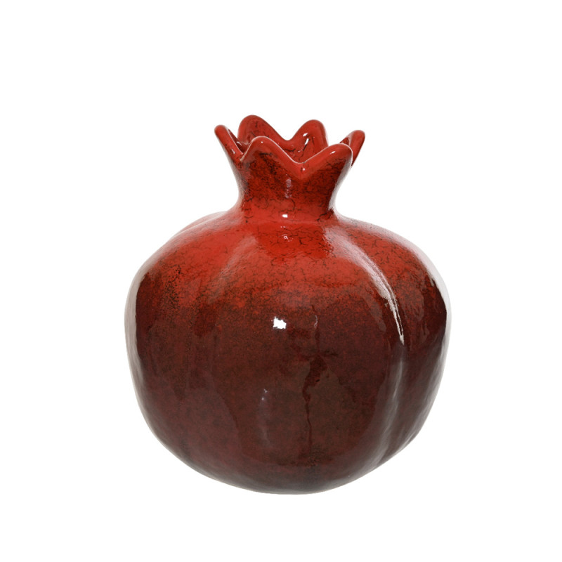 Vaso a Forma di Melograno Rosso