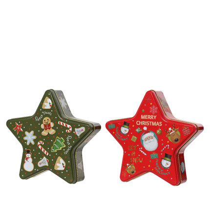 Scatola stella in latta Merry Christmas | Confezione regalo natalizia