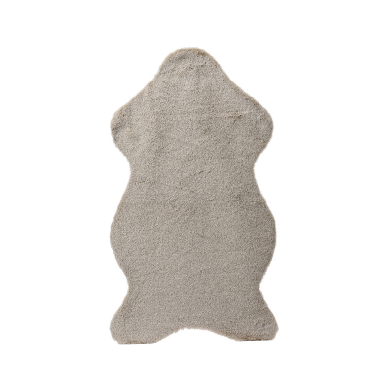 Tappetto in Pelliccia Verde Scuro e Beige