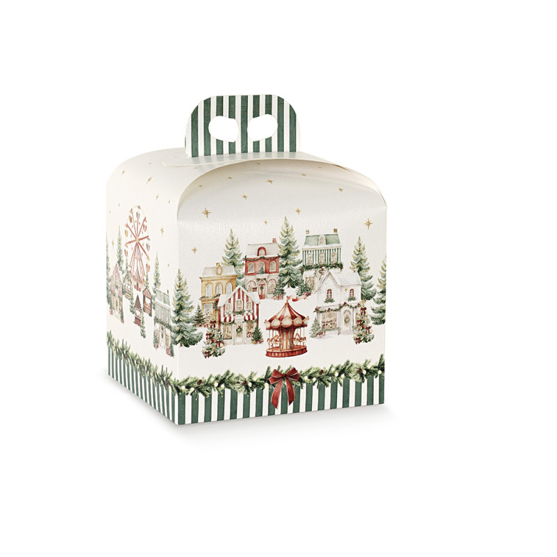 Scatole Portapanettone con Manico 1Kg market verde