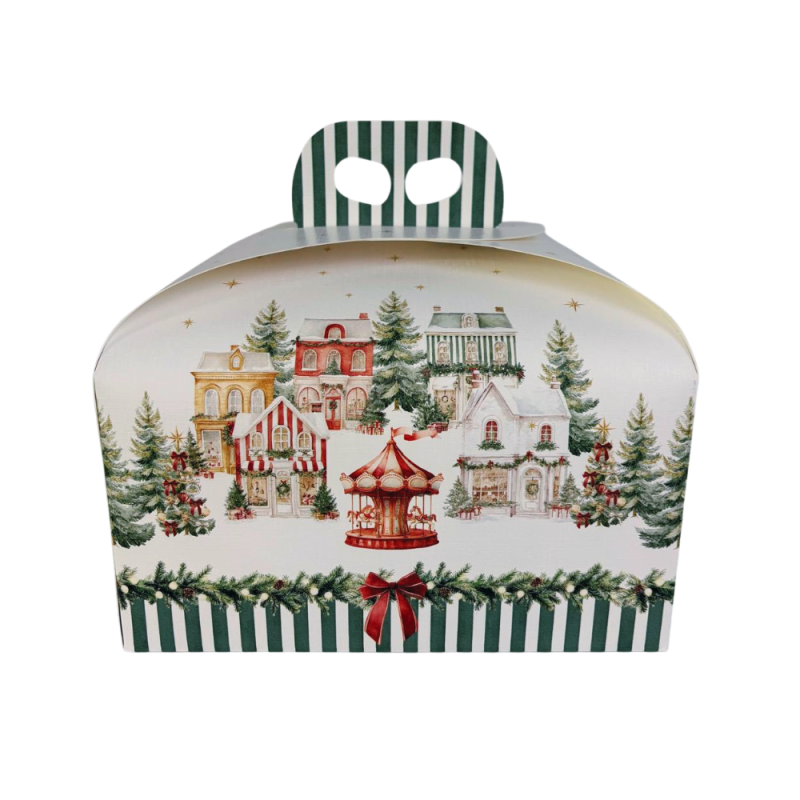 Scatole Portapanettone con Manico 1Kg market verde