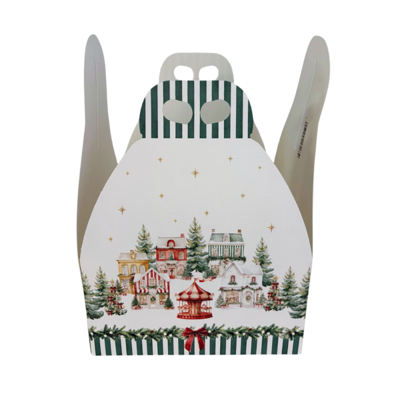 Scatole Portapanettone con Manico 1Kg market verde