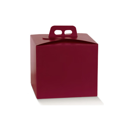 Scatola Portapanettone Quadrella Natalizia Fibra Bordeaux 1KG
