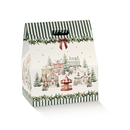 Baulotto Portapanettone e Bottiglia Market Verde